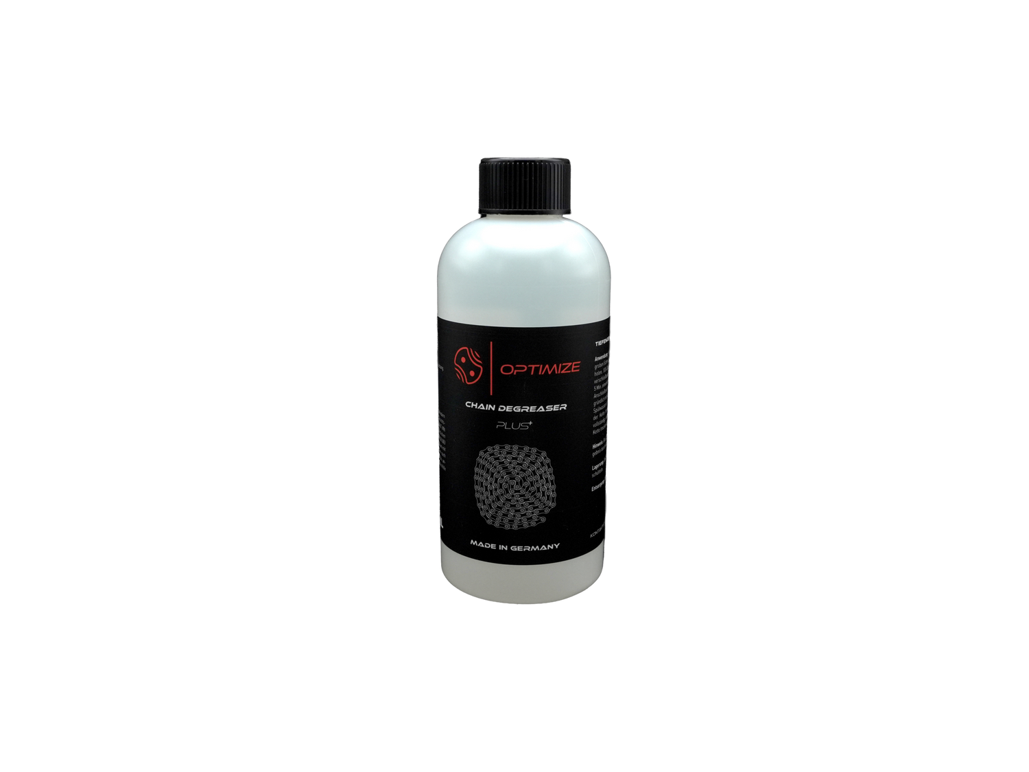 Eine silberne Flasche mit schwarzem Schraubverschluss und der Aufschrift