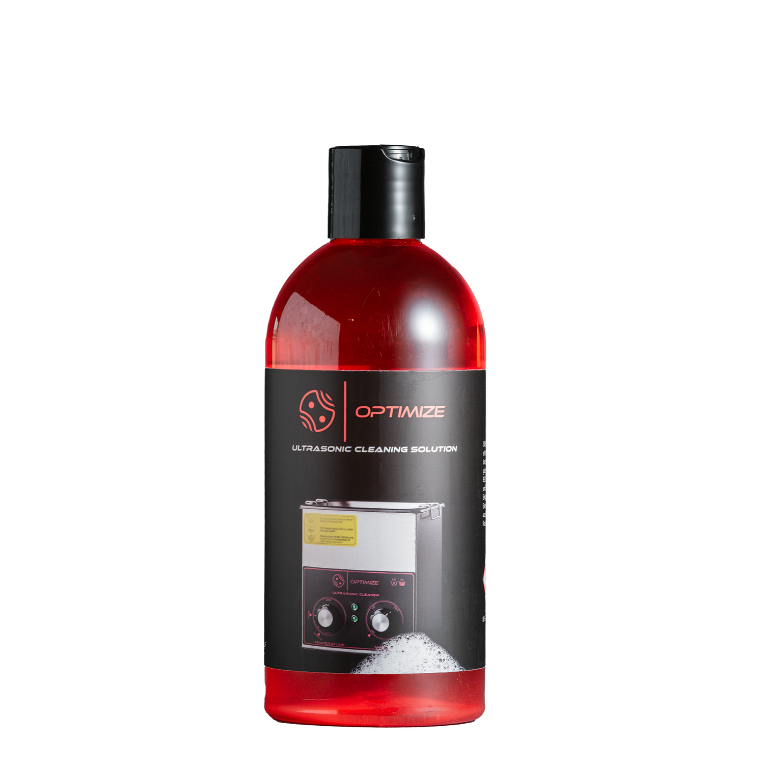 Eine durchsichtige Plastikflasche mit roter Flüssigkeit und der Aufschrift