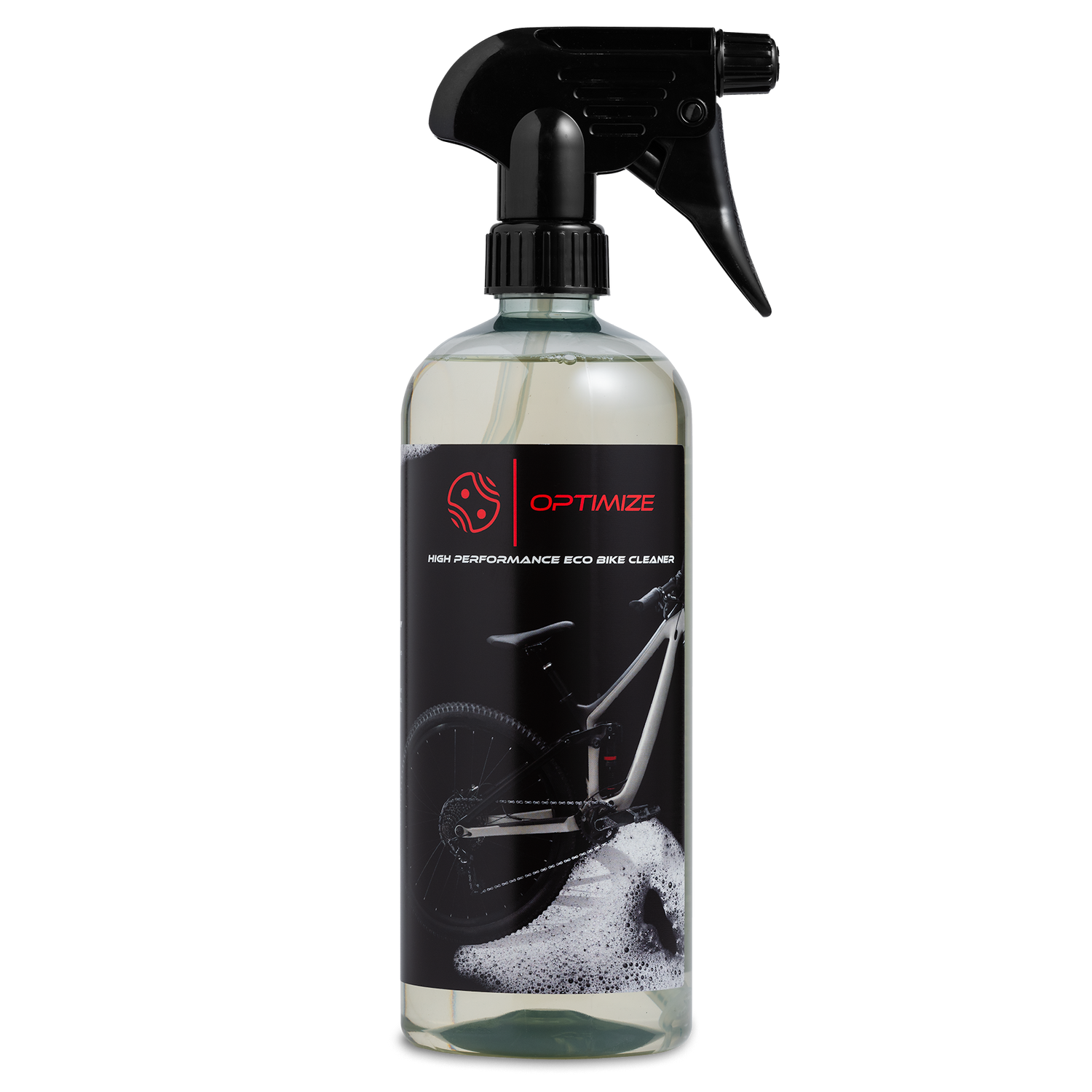 Die transparente Optimize-Flasche mit der Aufschrift